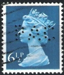 Stamps United Kingdom -  Isabel II (taladrado con PAC )
