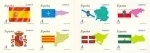 Sellos del Mundo : Europa : Espa�a : ESPAÑA 2009 4446/53 Sellos Nuevos Banderas y Mapas Autonomias