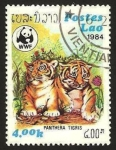 Stamps Laos -  pantera tigre