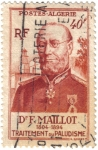 Stamps : Africa : Algeria :  El tratamiento de la malaria. Dr.F. Malliot