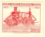Stamps Chile -  Camión de bomberos 1860