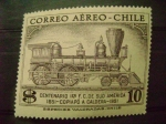 Stamps : America : Chile :  centenario1º  ferrocarril de sud america