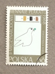 Sellos de Europa - Polonia -  Paloma de la paz, bienal exhibición posters, Varsovia