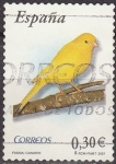 Stamps Spain -  ESPAÑA 2007 4301 Sello Flora y Fauna Pajaros Aves Canario usado Espana Spain Espagne Spagna Spanje S