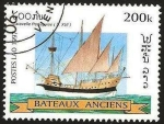 Sellos de Asia - Laos -  barco antiguo