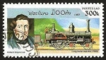 Sellos de Asia - Laos -  locomotora