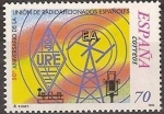 Stamps Spain -  ESPAÑA 1999 3626 Sello Nuevo Aniv. Union de Radioaficionados Españoles Microfono, antena y emblema d