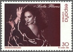 Stamps Spain -  ESPAÑA 1996 3443 Sello Nuevo Personajes Populares Lola Flores
