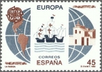 Sellos de Europa - Espa�a -  ESPAÑA 1992 3197 Sello Nuevo Serie Europa Naves de Colón y Mapa de América
