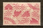 Stamps Africa - Djibouti -  LOCOMOTORA  Y  PALMAS