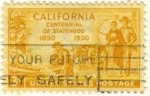Sellos del Mundo : America : United_States : USA 1950 Scott 997 Sello California Minas de Oro Pioneros usado Estados Unidos Etats Unis