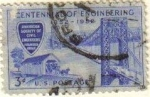 Sellos de America - Estados Unidos -  USA 1952 Scott 1012 Sello Centenario Ingenieros Civiles Puente Colgante usado