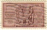 Stamps United States -  USA 1953 Scott 1020 Sello Monroe, Livingston & Barbe Marbois Firma de la Transferencia de Louisiana