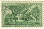 Stamps United States -  USA 1953 Scott 1023 Sello Casa de Theodore Roosevelt Sagamore Hill, Oyster Bay N.Y. usado