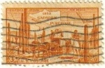 Sellos de America - Estados Unidos -  USA 1953 Scott 1028 Sello Mapa y Pioneros Gadsen usado