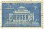 Stamps United States -  USA 1953 Scott 1029 Sello Universidad de Columbia Derechos de los Hombres al conocimiento y al libre