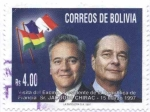 Stamps Bolivia -  Visita Scmo. presidente de Francia - Sr. Jacques Chirac