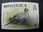 Stamps America - Dominica -  mourning dove - ortolan
