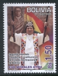 Stamps America - Bolivia -  Segundo mandato del Presidente Evo Morales