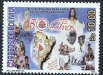 Stamps Bolivia -  50 años comision episcopal de pastoral social caritas Boliviana
