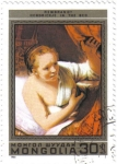 Stamps Mongolia -  Rembrandt. Hendrickje en cama