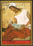 Stamps United Arab Emirates -  Ajman, la virgen y el niño