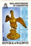Stamps : Asia : Maldives :  25 aniversario de la coronación