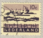 Stamps Netherlands -  diques en el mar