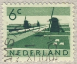 Stamps : Europe : Netherlands :  molinos de viento 6c 1963