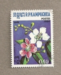 Sellos de Asia - Camboya -  Flor Plumeria spp