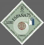 Stamps Spain -  ESPAÑA 1974 2176 Sello Nuevo Exposición Mundial de Filatelia ESPAÑA 75 Alegoria c/s charnela