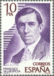 Stamps Spain -  ESPAÑA 1979 2514 Sello Nuevo Personajes Españoles Franciso Villaespesa c/señal charnela