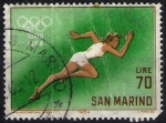 Sellos del Mundo : Europa : San_Marino : Juegos Olímpicos en Tokio. Atletismo. 1964.