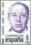 Stamps Spain -  ESPAÑA 1981 2618 Sello Nuevo Centenarios Personajes Famosos Gabriel Miro (1879-1930) c/señal charnel