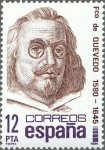 Stamps Spain -  ESPAÑA 1981 2619 Sello Nuevo Centenarios Personajes Famosos Francisco de Quevedo (1580-1645) c/señal