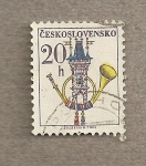 Stamps Czechoslovakia -  Trompeta y reloj