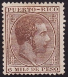 Sellos de America - Puerto Rico -  Alfonso XII