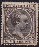 Sellos de America - Puerto Rico -  Alfonso XIII 