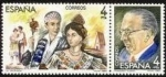 Stamps Spain -  ESPAÑA 1983 2697/8 Sellos Nuevos Maestros Zarzuela La Parranda y Francisco Alonso c/s charnela