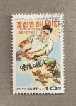 Stamps North Korea -  Mes de la lucha unida contra Estados Unidos