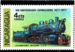 Stamps : America : Nicaragua :  Locomotora Baldwin 2-8-0