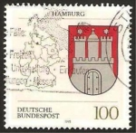 Stamps Germany -  escudo de armas de hamburgo