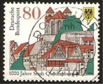 Sellos de Europa - Alemania -  villa de quedlinburg y escudo de armas