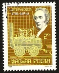 Stamps Hungary -  locomotora y g. stephenson, ingeniero