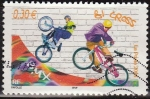 Stamps : Europe : France :  FRANCIA 2004 Michel 3840 Sello Deportes Bici Cross usado