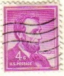 Stamps United States -  USA 1954 Scott 1036 Sello Presidente 16ª Abraham Lincoln (12/02/1809-15/04/1865)