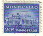 Stamps United States -  USA 1954 Scott 1047 Sello Edificios Monticello Residencia de Jefferson usado