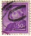 Stamps United States -  USA 1954 Scott 1051 Sello Personajes Susan Brownell Anthony Movimiento derechos de la Mujer usado
