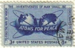 Sellos de America - Estados Unidos -  USA 1955 Scott 1070 Sello Energía Atómica en el Hemisferio usado