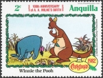 Sellos de America - Anguila -  ANGUILLA 1982 Scott 512 Sello ** Walt Disney Navidad Winnie de Pooh Kanga e igor 2c 